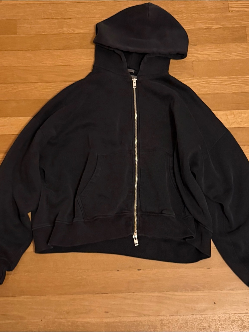 Abercrombie & Fitch Black Zip Hoodie with Metal Zipper